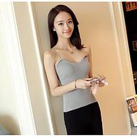 womens casualdaily simple summer tank top solid strap sleeveless polye ...