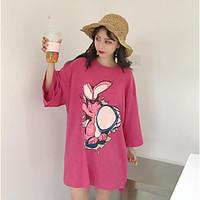 womens casualdaily simple summer t shirt print round neck sleeve cotto ...