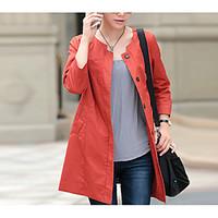 womens casualdaily vintage winter coat solid round neck long sleeve lo ...