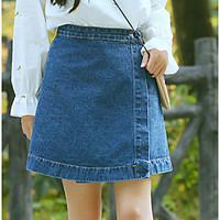 womens mini skirts vintage street chic a line pure color solid