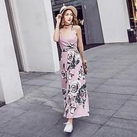 womens beach boho t shirt dress print v neck maxi sleeveless cotton sp ...