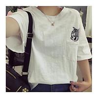 womens casualdaily simple spring shirt solid round neck short sleeve c ...
