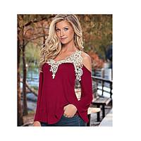 womens casualdaily simple t shirt print round neck long sleeve cotton