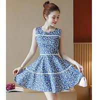 womens casualdaily cute a line dress floral v neck above knee sleevele ...