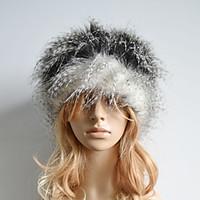 Women Faux Fur Ski Hat Casual Winter Gray / Brown / Beige