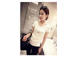 womens dailywear simple summer t shirt print letter round neck short s ...