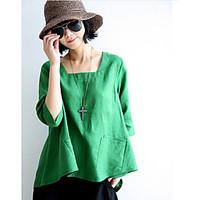 womens casualdaily simple t shirt solid round neck length sleeve polye ...