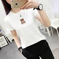 womens going out casualdaily cute summer t shirt print round neck shor ...