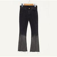 womens high rise micro elastic jeans pants simple bootcut solid