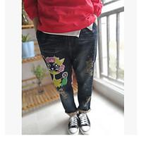 womens mid rise micro elastic jeans pants chinoiserie loose harem prin ...