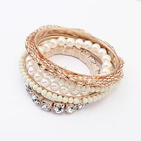 Women\'s Wrap Bracelet Jewelry Fashion Vintage Pearl Rhinestone Alloy Irregular Jewelry For Party Special Occasion Gift