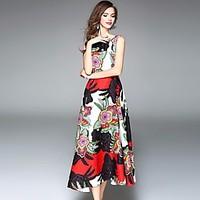 womens casualdaily simple loose swing dress floral round neck maxi sle ...