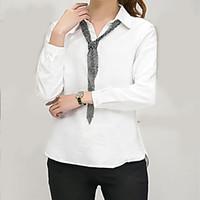 womens casualdaily simple shirt solid square neck long sleeve others