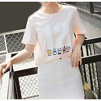 womens casualdaily cute t shirt solid round neck short sleeve cotton