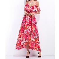 womens casualdaily simple swing dress floral strap maxi sleeveless cot ...