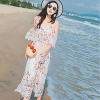 womens casualdaily simple two piece dress floral strap midi length sle ...