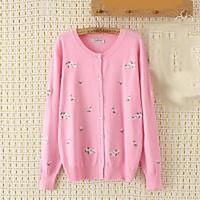 womens casualdaily simple regular cardigan solid blue pink black round ...