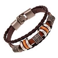 womens mens leather bracelet friendship vintage leather round jewelry  ...