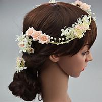 Women\'s Fabric Hair Clip Handmade Flowers Cute Party Casual Spring Summer Headband Headpiece Head Wreath Hair Accessories