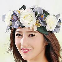 Women\'s Fabric Hair Clip Handmade Flowers Cute Party Casual Spring Summer Headband Headpiece Head Wreath Hair Accessories