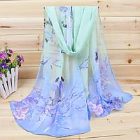 Womens Fashion Chiffon Flowers And Birds Print Vintage /Sexy /Cute / Party / Casual Scarfs 16050CM