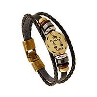 womens mens leather bracelet friendship vintage leather round jewelry  ...