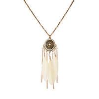 Women\'s Pendant Necklaces Jewelry Wings / Feather Feather Unique Design Dangling Style Cute Style Handmade Bohemian Carved Elegant Jewelry