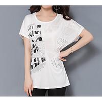 womens casualdaily simple t shirt solid round neck short sleeve cotton ...