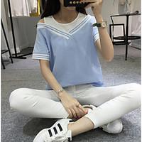 womens casualdaily simple t shirt solid round neck short sleeve cotton ...