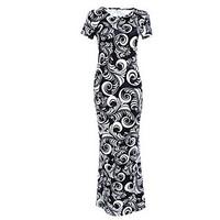 womens vintage street chic print slim comfort bodycon sheath dress rou ...