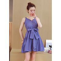 womens daily going out valentines day cute a line sheath dress striped ...