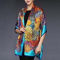 Women Silk Scarf, Casual RectanglePrint