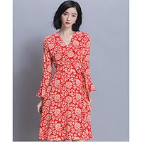 womens going out beach holiday vintage street chic a line dress print  ...