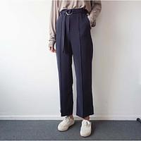 womens high rise micro elastic loose pants sexy loose solid