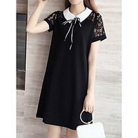 womens casualdaily loose dress solid square neck knee length above kne ...