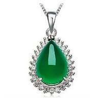 Women\'s Pendant Necklaces Emerald Jewelry Emerald Alloy Euramerican Fashion Simple Style Jewelry 147 Wedding Party Birthday Party/ Evening