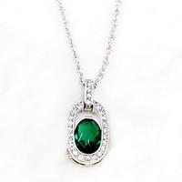 Women\'s Pendant Necklaces Emerald Jewelry Emerald Alloy Euramerican Fashion Simple Style Jewelry 147 Wedding Party Birthday Party/ Evening