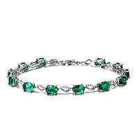 Women\'s Chain Bracelet Emerald Natural Fashion Emerald Alloy Circle Jewelry 147 Wedding Party Birthday Event/Party