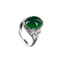 Women\'s Ring Emerald Unique Design Fashion Vintage Emerald Alloy Oval Jewelry Jewelry 147 Wedding Anniversary Birthday Party/Evening