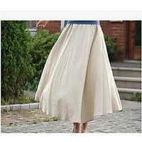 Women\'s Casual/Daily Midi Skirts A Line Solid Summer