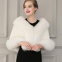 womens casualdaily street chic fur coatsolid round neck length sleeve  ...