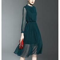 womens going out beach holiday vintage street chic a line dress stripe ...