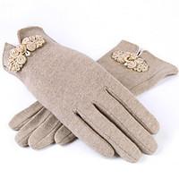 womens wool wrist length fingertips casual solid winter