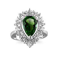 Women\'s Ring Emerald Unique Design Euramerican Fashion Zircon Emerald Alloy Jewelry Jewelry 147 Wedding Special Occasion Anniversary