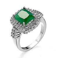 Women\'s Ring Emerald Unique Design Euramerican Fashion Emerald Alloy Jewelry Jewelry 147 Wedding Special Occasion Anniversary