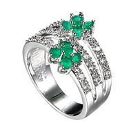 Women\'s Ring Emerald Unique Design Euramerican Fashion Zircon Emerald Alloy Jewelry Jewelry 147 Wedding Special Occasion Anniversary