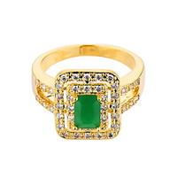 Women\'s Ring Emerald Unique Design Euramerican Fashion Zircon Emerald Alloy Jewelry Jewelry 147 Wedding Special Occasion Anniversary