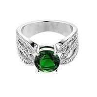 Women\'s Ring Emerald Unique Design Euramerican Fashion Zircon Emerald Alloy Jewelry Jewelry 147 Wedding Special Occasion Anniversary