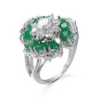 Women\'s Ring Emerald Unique Design Euramerican Fashion Zircon Emerald Alloy Jewelry Jewelry 147 Wedding Special Occasion Anniversary