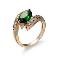 Women\'s Ring Emerald Unique Design Euramerican Fashion Zircon Emerald Alloy Jewelry Jewelry 147 Wedding Special Occasion Anniversary